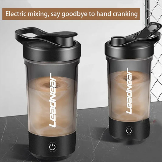 Electric Shaker Bottle – USB Rechargeable Protein Mixer Cup (450ml–630ml)