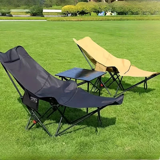 Heavy-Duty Foldable Beach Chair – Adjustable Height, 300 lb Capacity, Portable Camping & Outdoor Chair