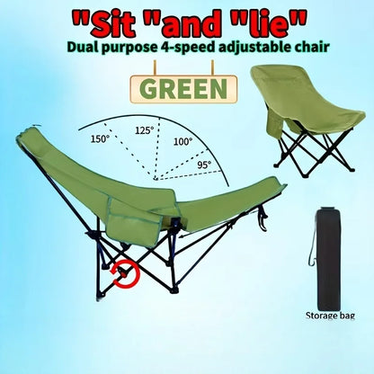 Heavy-Duty Foldable Beach Chair – Adjustable Height, 300 lb Capacity, Portable Camping & Outdoor Chair