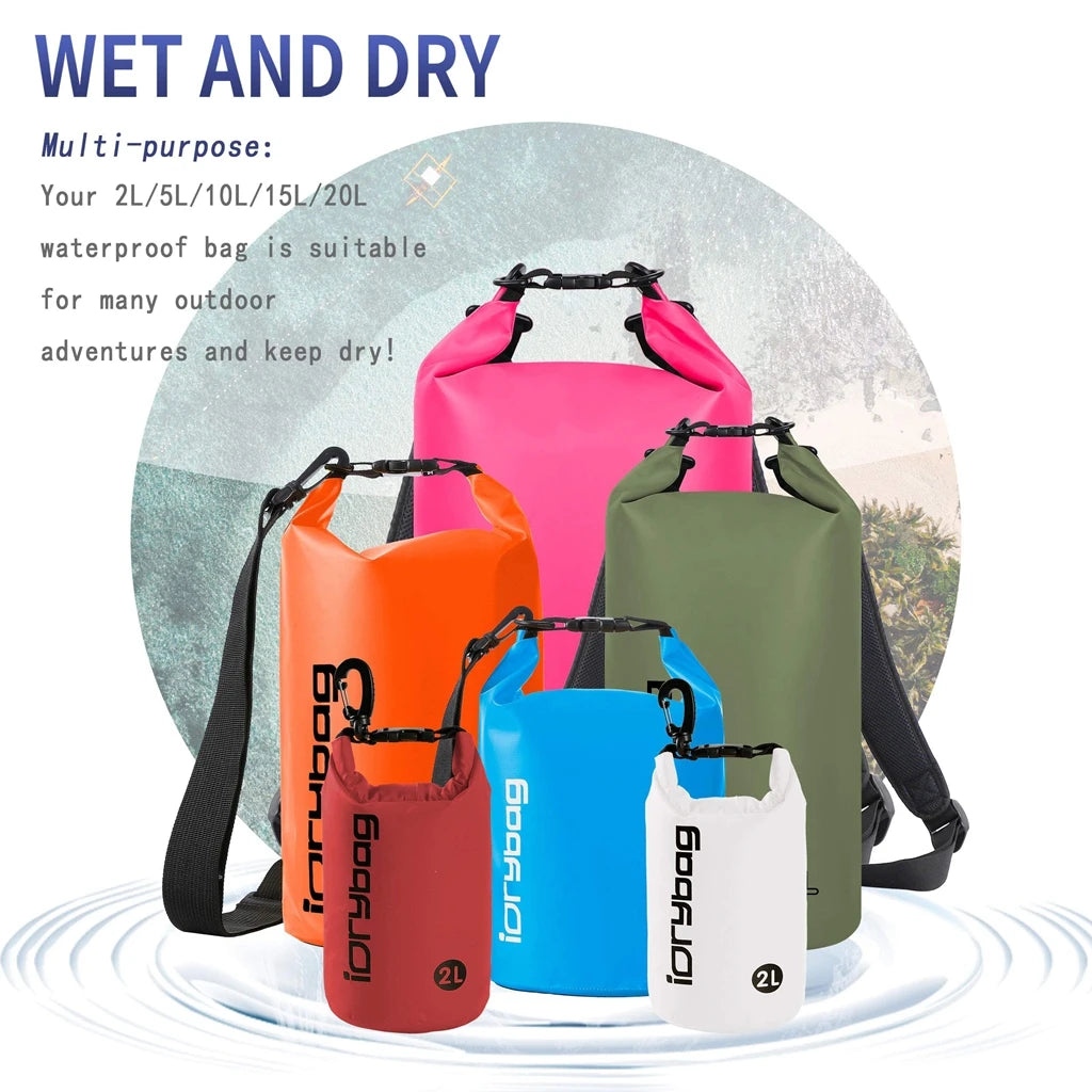 Waterproof Dry Bag Backpack – 2L to 20L | Kayaking, Rafting & Beach