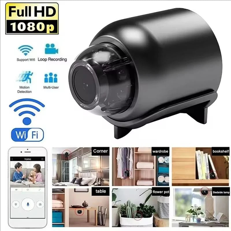1080P HD Mini WiFi Security Camera – Wireless Night Vision, Motion Detection & Two-Way Audio | Indoor Home Surveillance