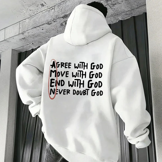 Christian AMEN Print Hoodie – Casual Faith Pullover for Men & Women