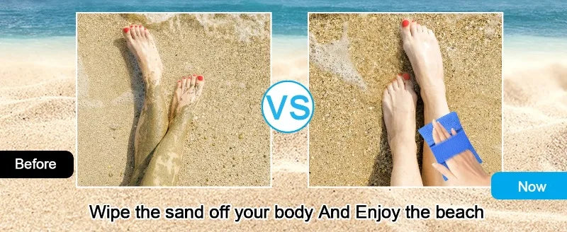 Beach Sand Remover Mitt – Soft Microfiber Sand-Off Pad for Adults & Kids
