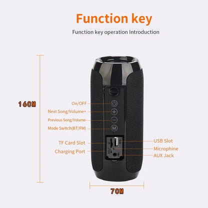 T&G Portable Bluetooth Speaker with AUX, USB & TWS