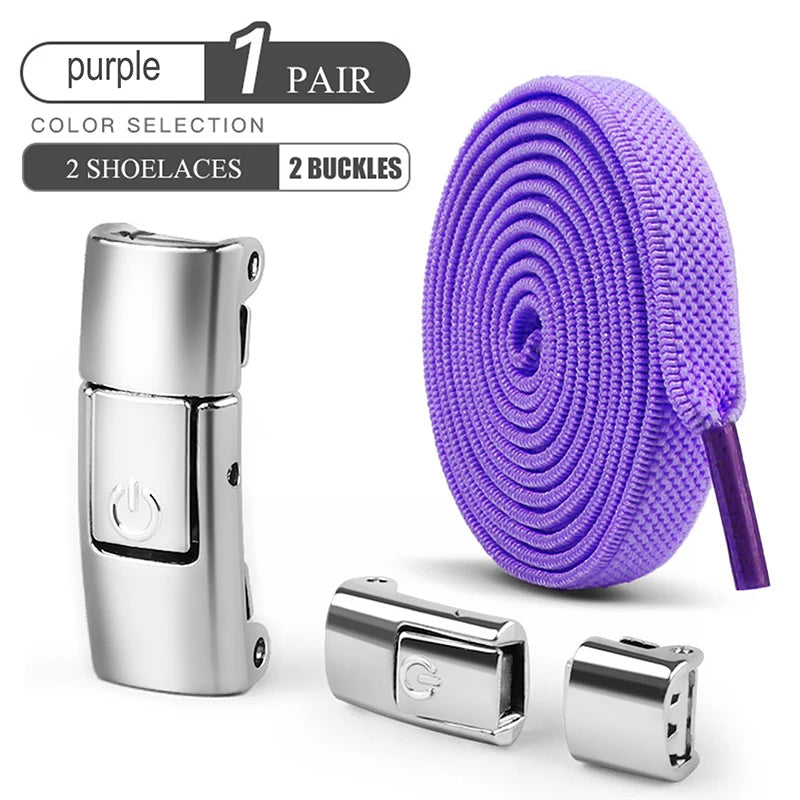 No-Tie Elastic Shoe Laces with Press Lock – Quick Fit Stretch Laces for Adults & Kids | Sports, Travel & Everyday Use