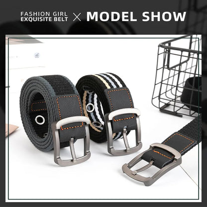 Unisex Canvas Tactical Belt – Durable Fabric & Metal Buckle | Casual Everyday Belt for Jeans & Outdoor Wear