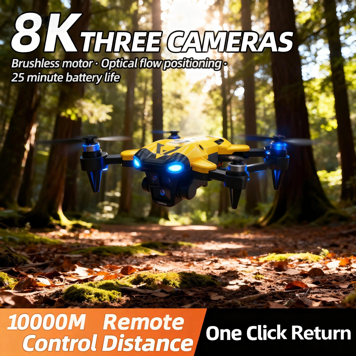 B9 Pro RC Drone with 4K Dual HD Camera – Foldable WiFi FPV Quadcopter with Optical Flow & Altitude Hold