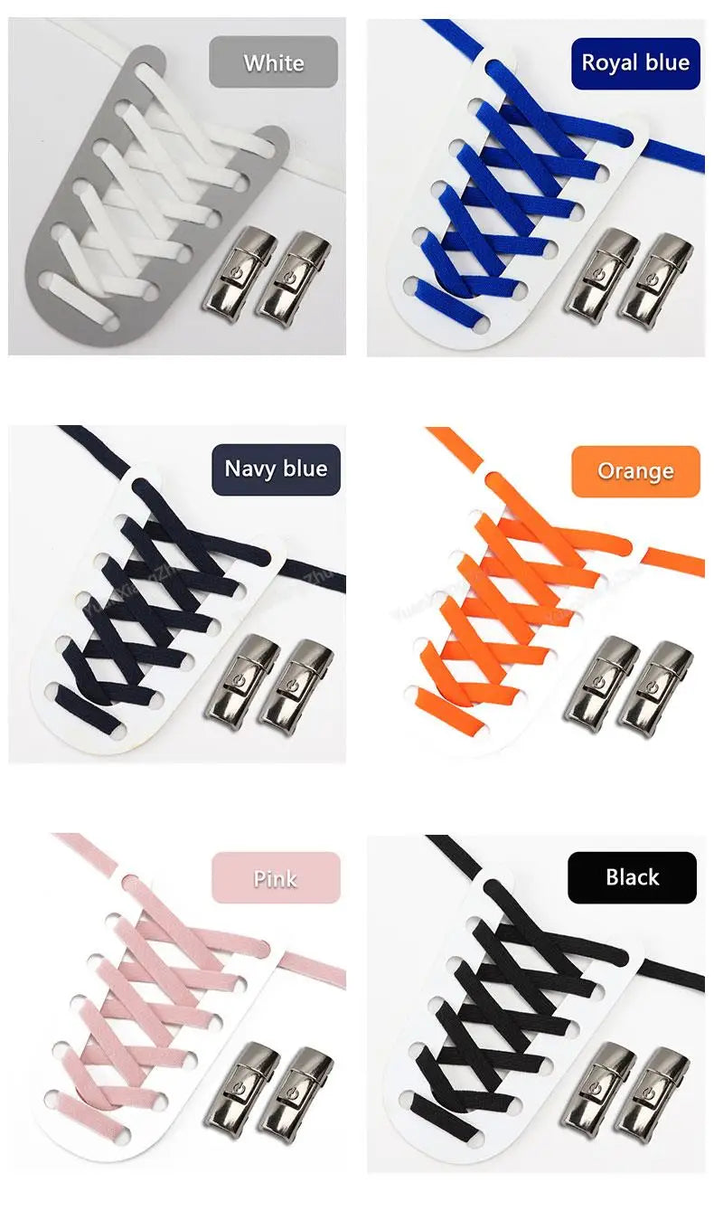 No Tie Shoe laces Press Lock Shoelaces without ties Elastic Laces Sneaker Kids Adult Flat Shoelace for Shoes