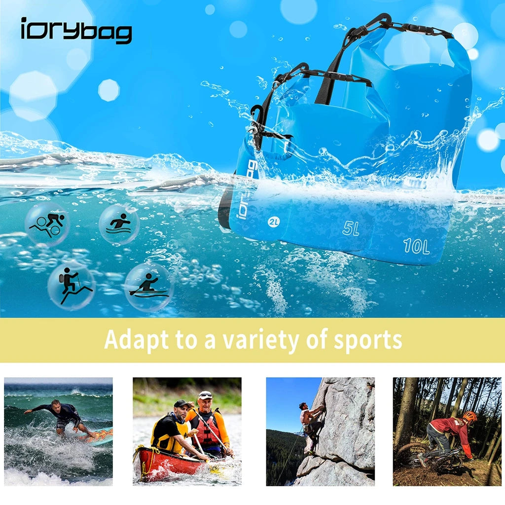Waterproof Dry Bag Backpack – 2L to 20L | Kayaking, Rafting & Beach