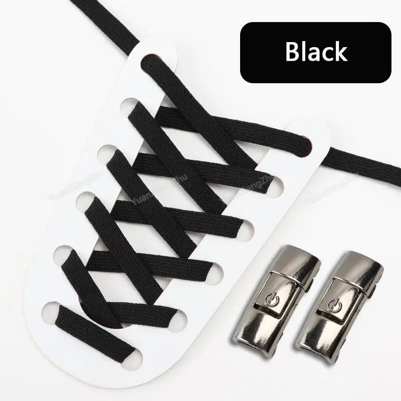No Tie Shoe laces Press Lock Shoelaces without ties Elastic Laces Sneaker Kids Adult Flat Shoelace for Shoes