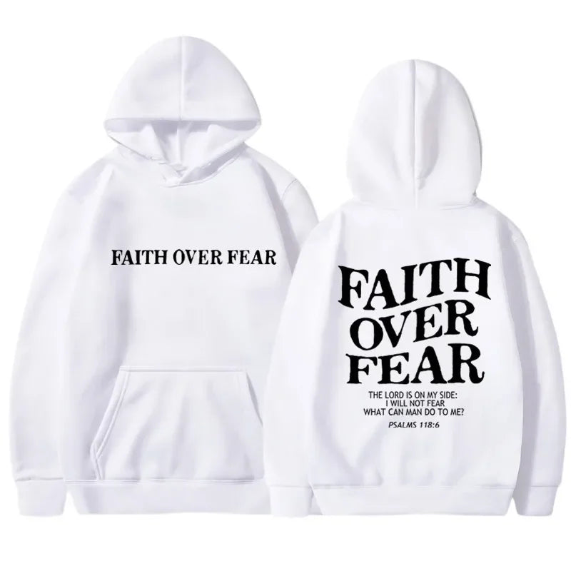 Faith Over Fear Graphic Hoodie – Fleece Pullover Sweatshirt