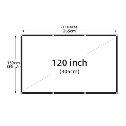 Foldable Portable Projector Screen — 60–200 Inch