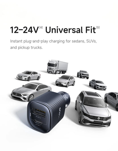 Baseus Car Charger 30W/60W – USB-C PD3.0 Fast Charging, Dual Port for iPhone & Android