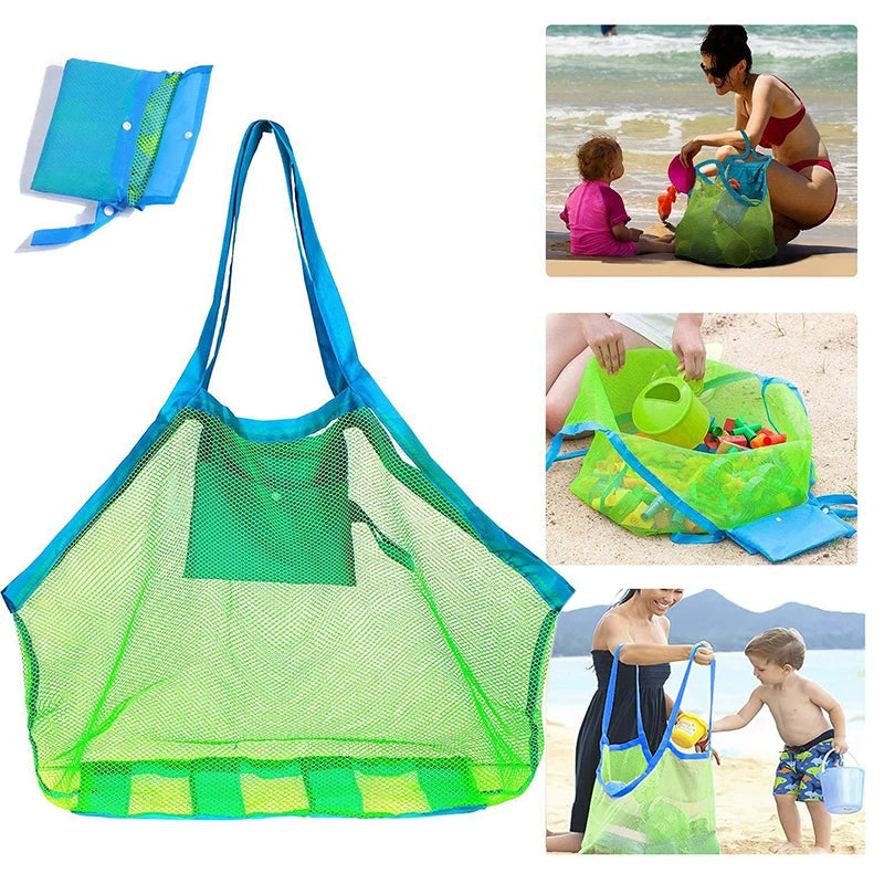 Sand-Away Mesh Beach Bag – Foldable Tote for Toys, Towels & Pool Gear
