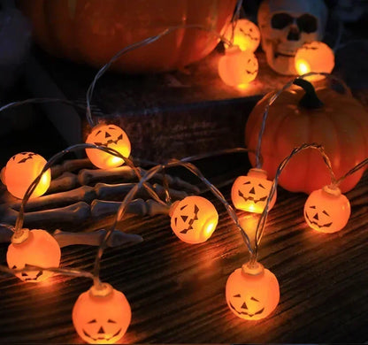 Halloween LED String Lights – 1.5m 10-Light Battery Powered | Pumpkin, Ghost, Skull & More