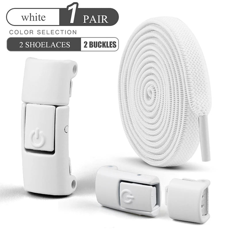 No-Tie Elastic Shoe Laces with Press Lock – Quick Fit Stretch Laces for Adults & Kids | Sports, Travel & Everyday Use