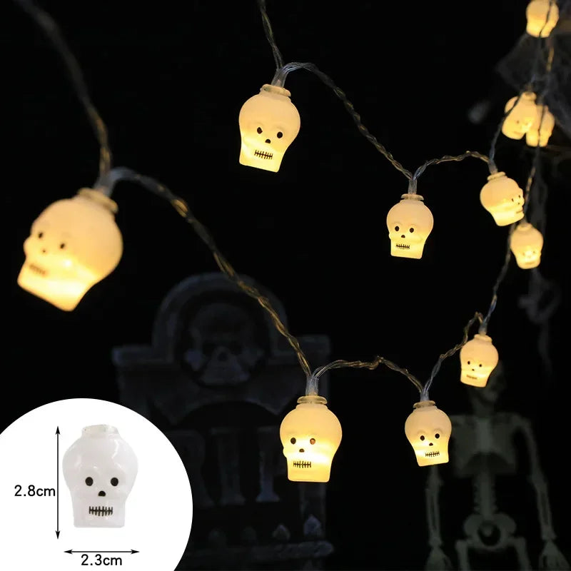 Halloween LED String Lights – 1.5m 10-Light Battery Powered | Pumpkin, Ghost, Skull & More