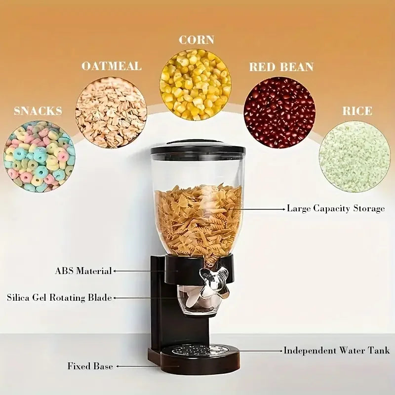 Large Capacity Control Cereal Dispenser - Easy to Operate, Adjustable Portion Control, and Mess-Free Design