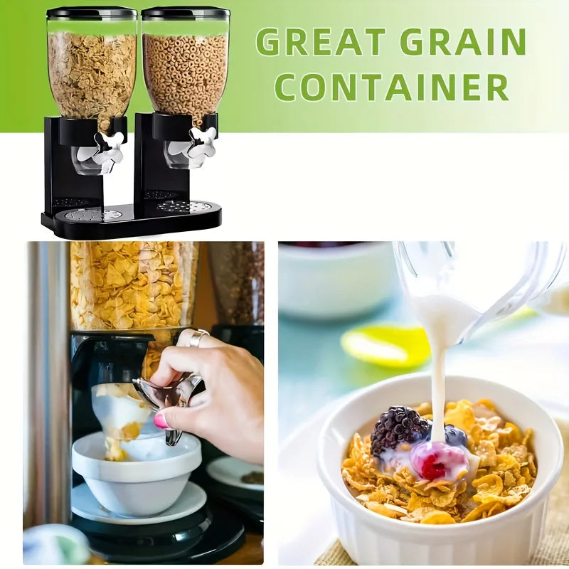 Large Capacity Control Cereal Dispenser - Easy to Operate, Adjustable Portion Control, and Mess-Free Design