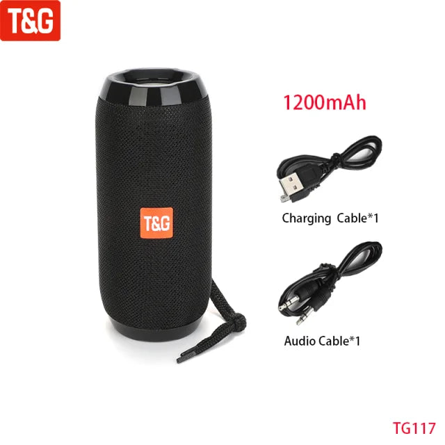 T&G Portable Bluetooth Speaker with AUX, USB & TWS