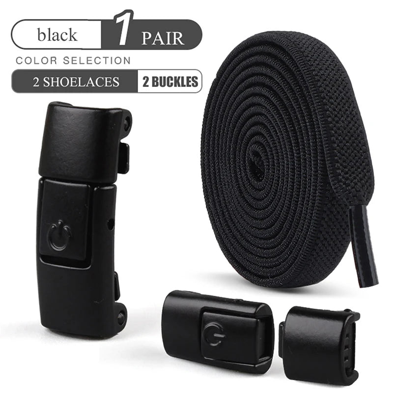 No-Tie Elastic Shoe Laces with Press Lock – Quick Fit Stretch Laces for Adults & Kids | Sports, Travel & Everyday Use