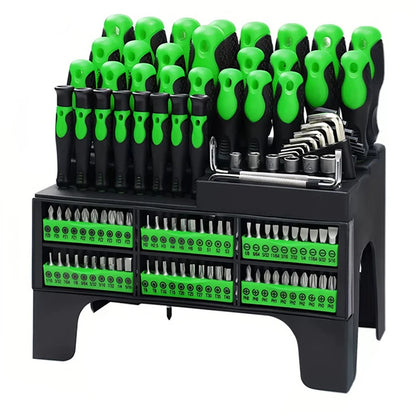 100-Piece Insulated Magnetic Screwdriver Set with Plastic Organizer Holder
