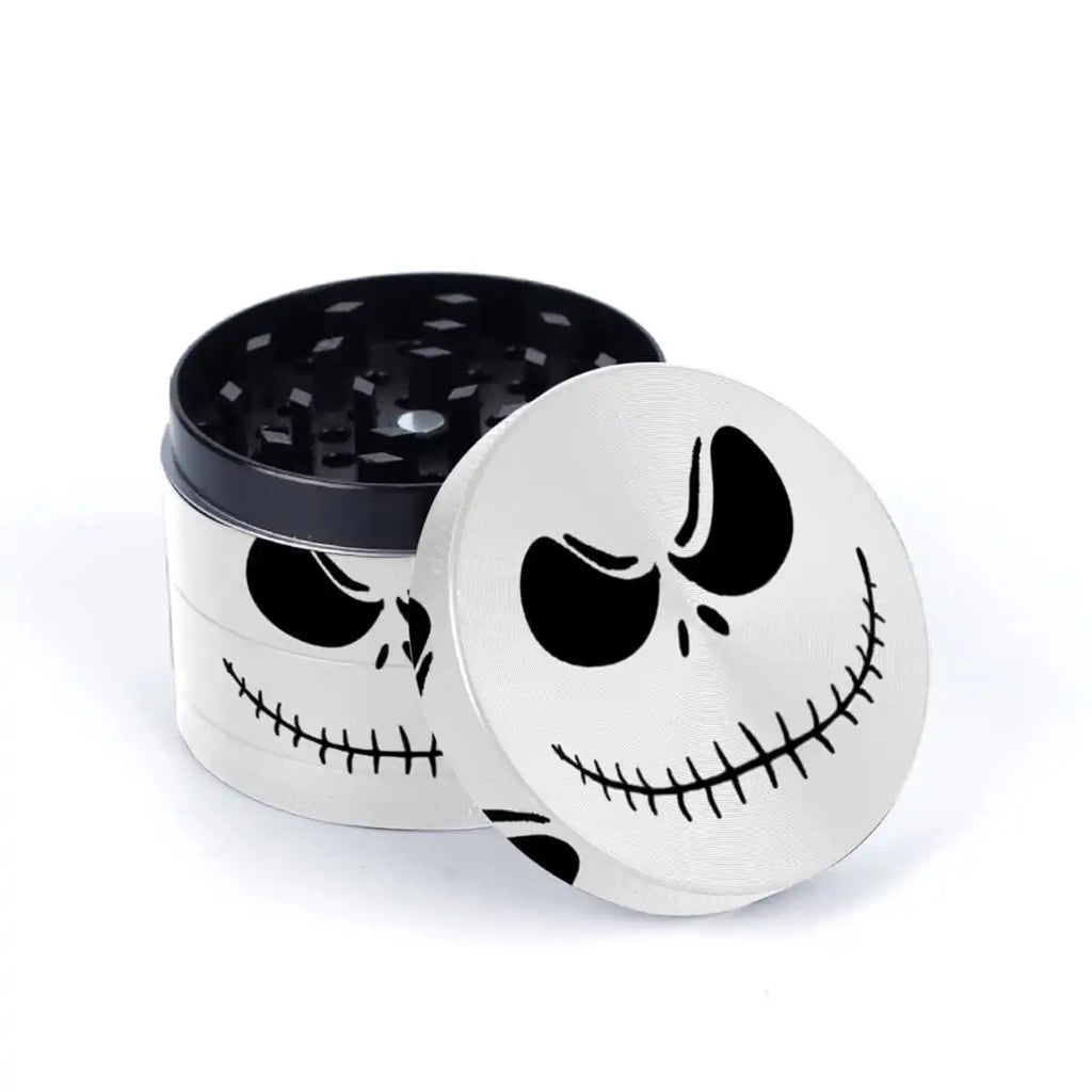 Jack Skellington Herb Grinder – 4-Piece Metal Grinder with Pollen Catcher | Halloween Edition