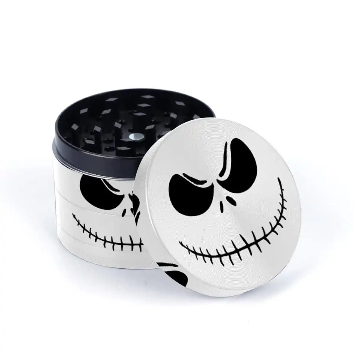 Jack Skellington Herb Grinder – 4-Piece Metal Grinder with Pollen Catcher | Halloween Edition