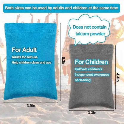 Beach Sand Remover Mitt – Soft Microfiber Sand-Off Pad for Adults & Kids