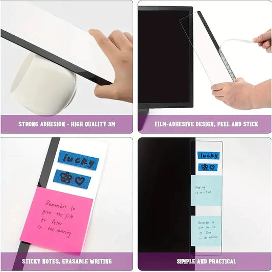 Acrylic Monitor Memo Board – Sticky Note Holder & Workspace Organizer