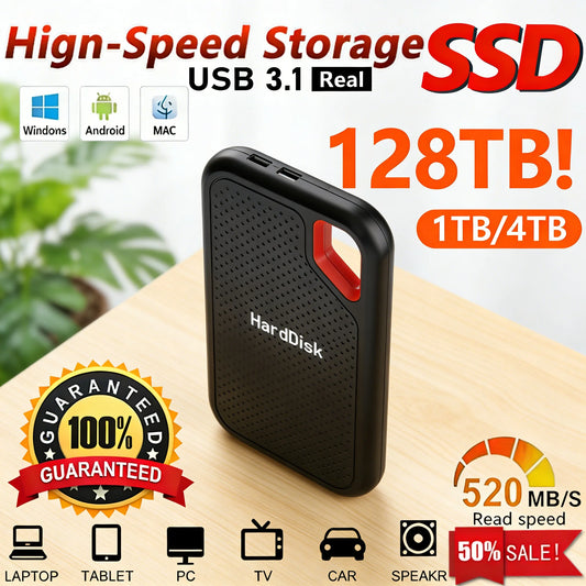 Portable External SSD | USB 3.2 Fast Transfer | 1TB to 128TB