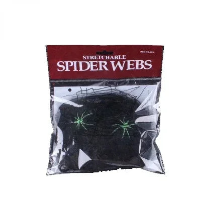 Halloween Artificial Spider Web with Spiders – Stretchy Cotton Cobweb for Indoor & Outdoor Scary Decor