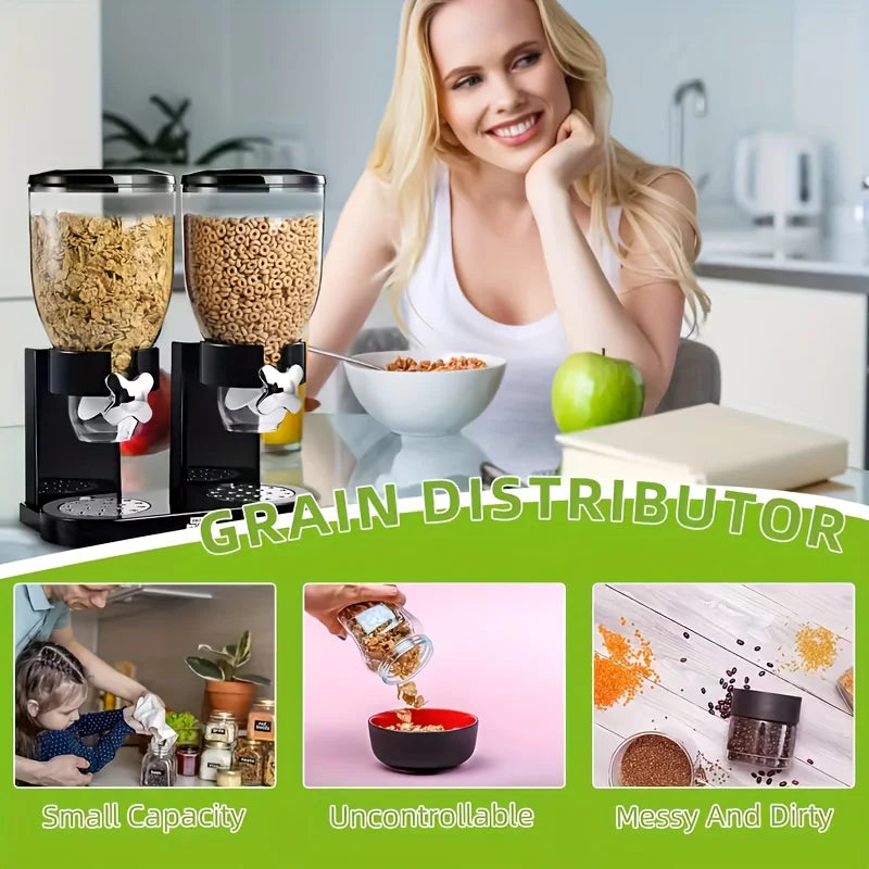 Large Capacity Control Cereal Dispenser - Easy to Operate, Adjustable Portion Control, and Mess-Free Design