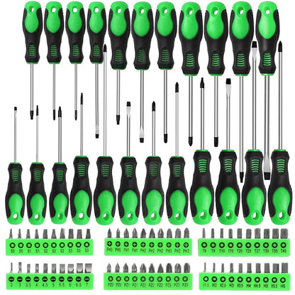 100-Piece Insulated Magnetic Screwdriver Set with Plastic Organizer Holder