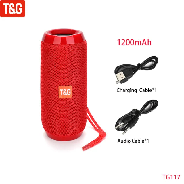 T&G Portable Bluetooth Speaker with AUX, USB & TWS