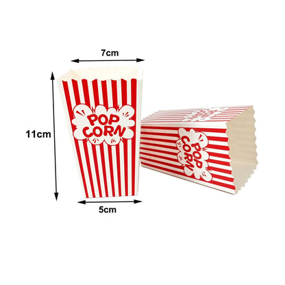 Striped Popcorn Boxes for Movie Night — 10–50 Pack