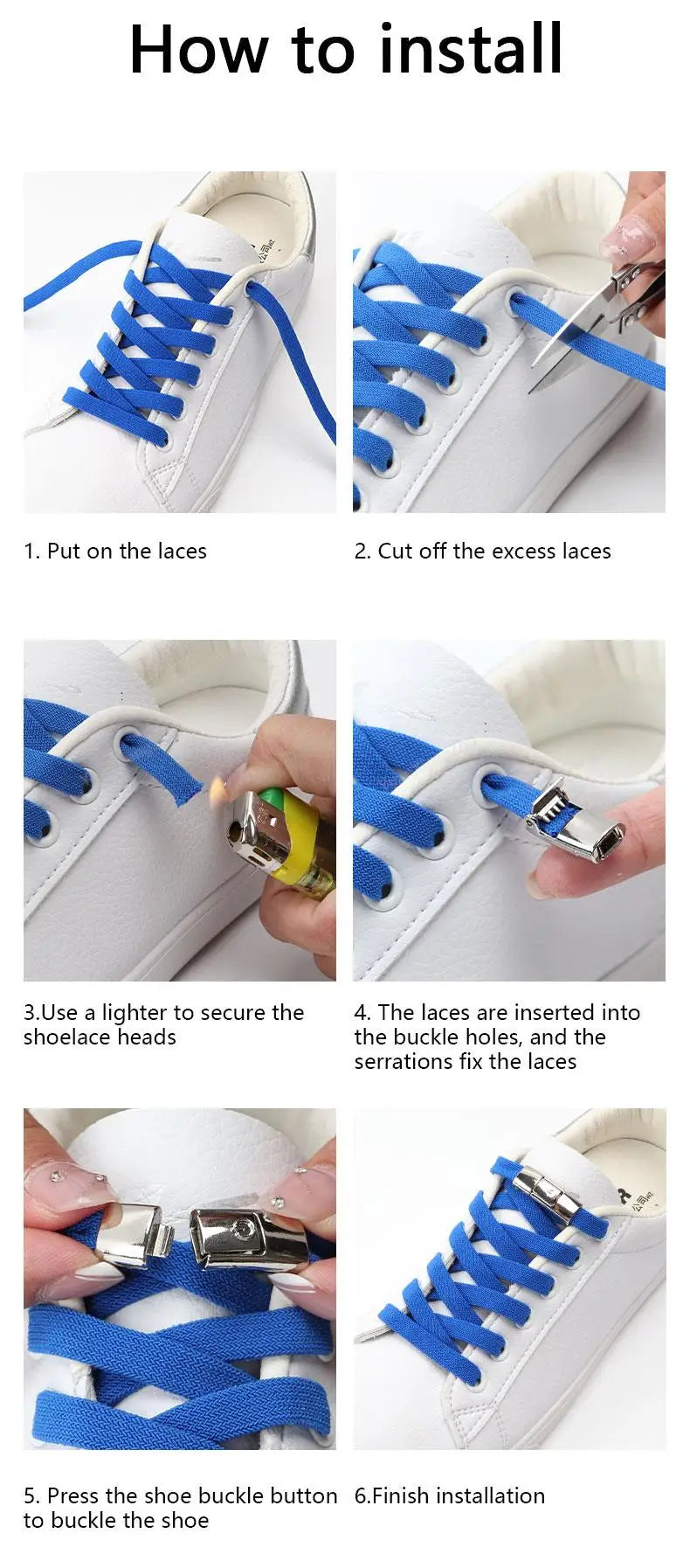 No Tie Shoe laces Press Lock Shoelaces without ties Elastic Laces Sneaker Kids Adult Flat Shoelace for Shoes