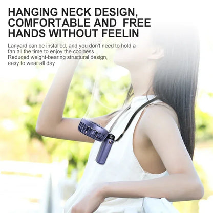Portable Neck Fan with LED Display & Phone Stand – 5-Speed USB Rechargeable Mini Fan