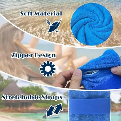 Beach Sand Remover Mitt – Soft Microfiber Sand-Off Pad for Adults & Kids