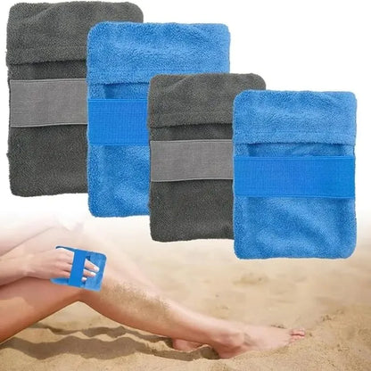 Beach Sand Remover Mitt – Soft Microfiber Sand-Off Pad for Adults & Kids