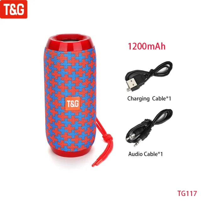 T&G Portable Bluetooth Speaker with AUX, USB & TWS