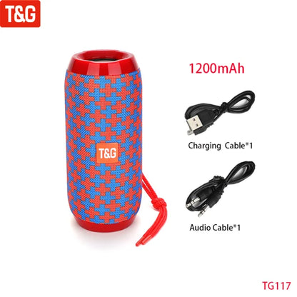 T&G Portable Bluetooth Speaker with AUX, USB & TWS