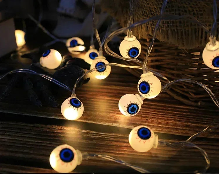 Halloween LED String Lights – 1.5m 10-Light Battery Powered | Pumpkin, Ghost, Skull & More