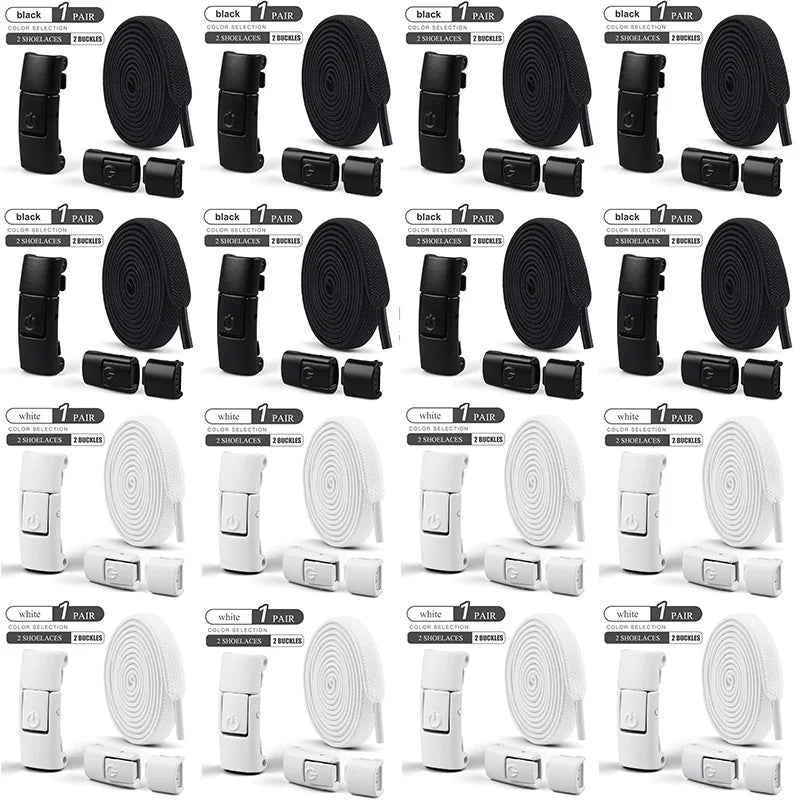 No-Tie Elastic Shoe Laces with Press Lock – Quick Fit Stretch Laces for Adults & Kids | Sports, Travel & Everyday Use