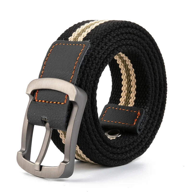 Unisex Canvas Tactical Belt – Durable Fabric & Metal Buckle | Casual Everyday Belt for Jeans & Outdoor Wear