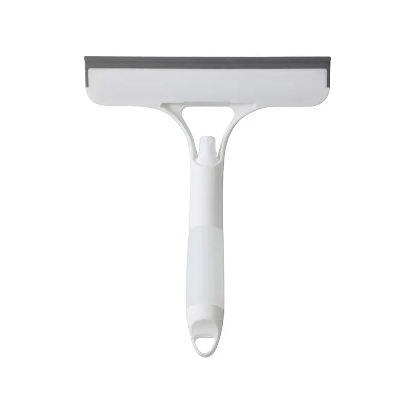 White squeegee with black rubber blade on a white background