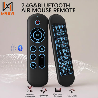 MRSVI M5 Air Mouse Remote Control – 2.4G & Bluetooth Wireless Keyboard with 7-Color Backlit & Gyroscope for Android TV Box & PC