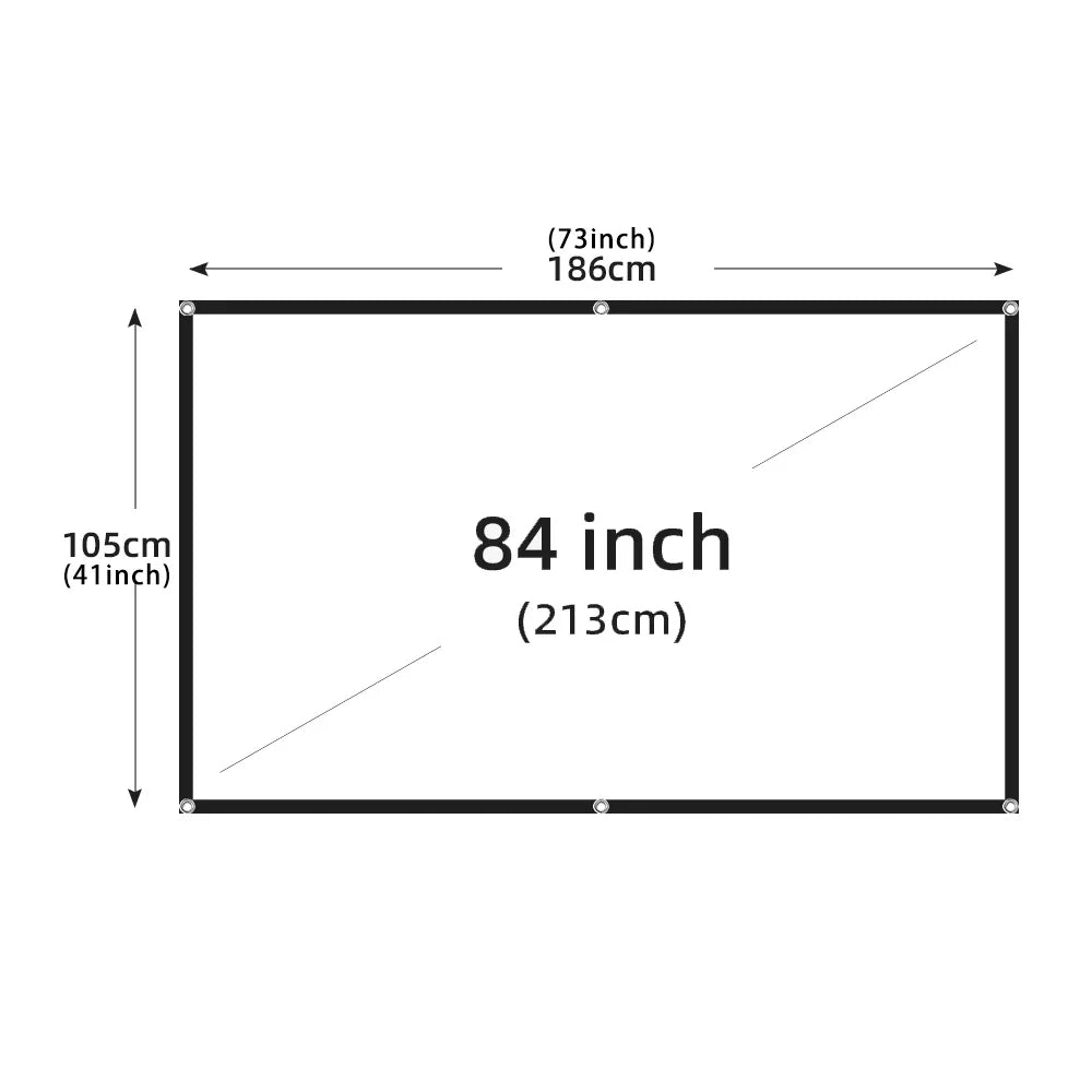 Foldable Portable Projector Screen — 60–200 Inch