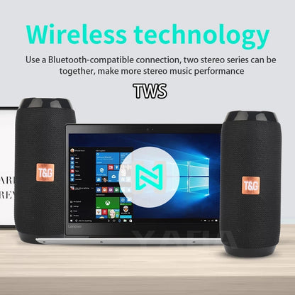 T&G Portable Bluetooth Speaker with AUX, USB & TWS