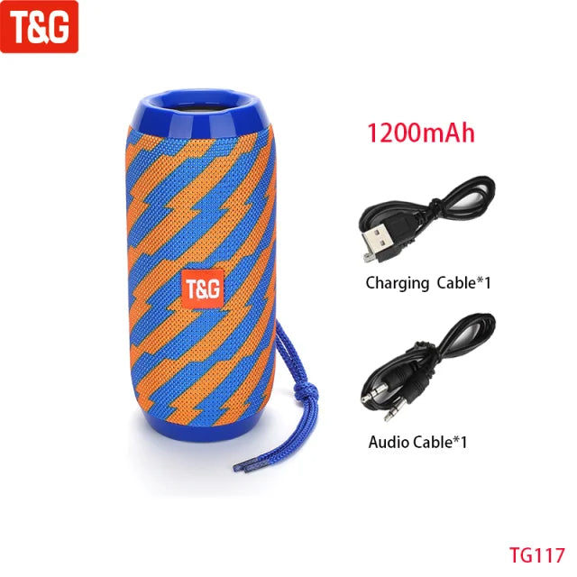 T&G Portable Bluetooth Speaker with AUX, USB & TWS
